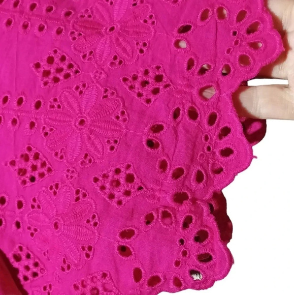Hatley cotton pink magenta eyelet crochet puff sleeve lightweight sp - Picture 2 of 8